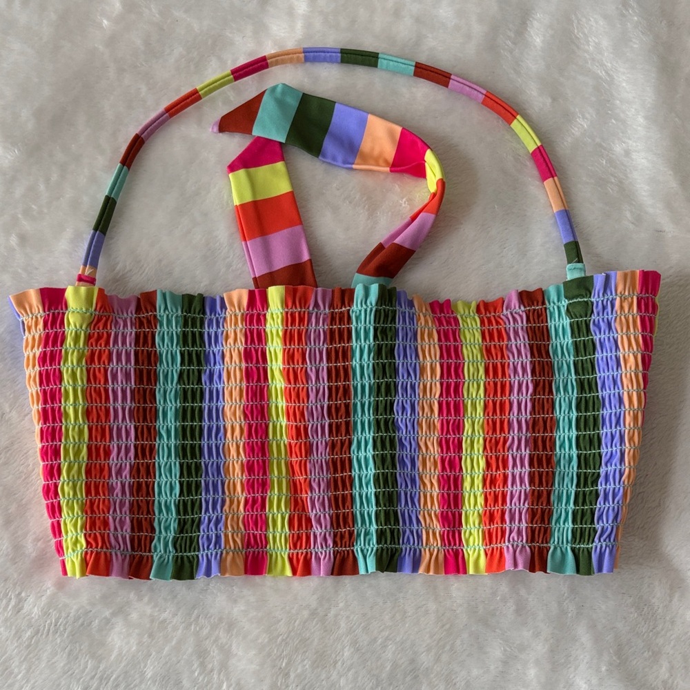 Salt & Cove Multicolor Striped Women’s Smocked Tote Bag